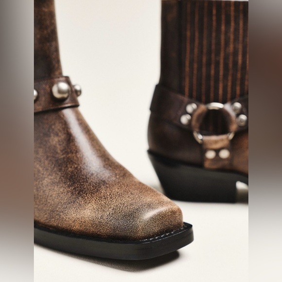 Anthropologie Bibi Lou Moto Ankle Boots - Picture 3 of 4